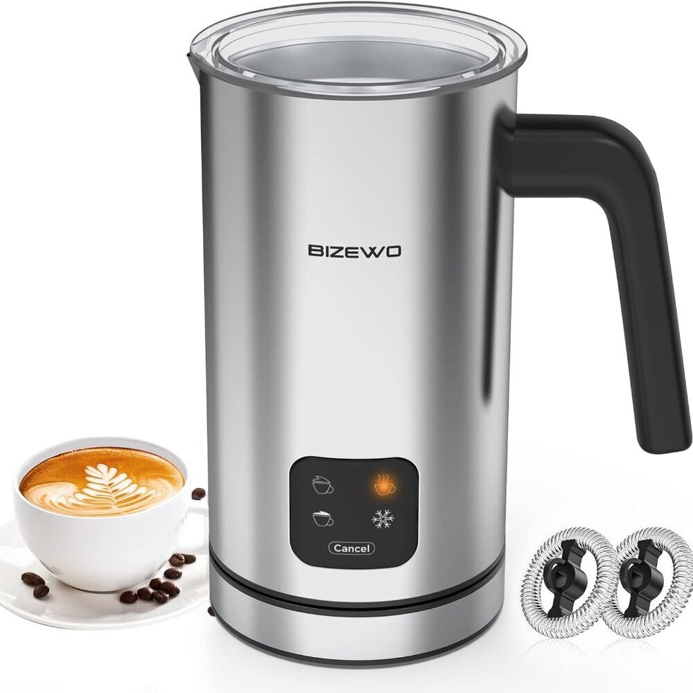 Milk Frother Electric, Warm and Cold Milk Steamer, 4 IN 1 Automatic Milk Warmer